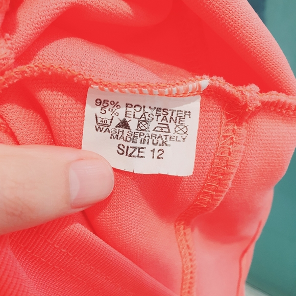 Boohoo size 12 coral pink bandage bodycon dress - Picture 5 of 5